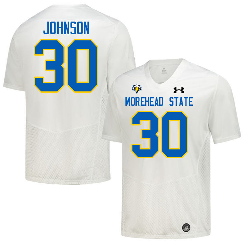 Morehead State Eagles #30 Chris Johnson College Football Jerseys,Uniforms-White